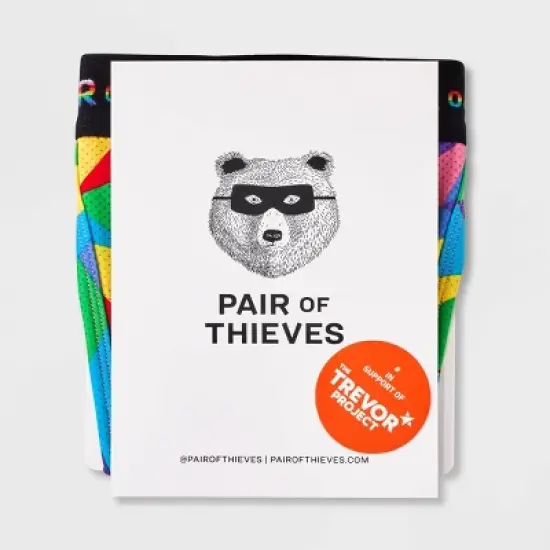 Pair of Thieves Men's Rainbow Abstract Print Super Fit Jockstrap - Red/Blue/Green image {1}