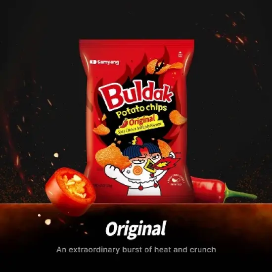 Samyang Buldak Original Potato Chips - 4.23oz image {2}
