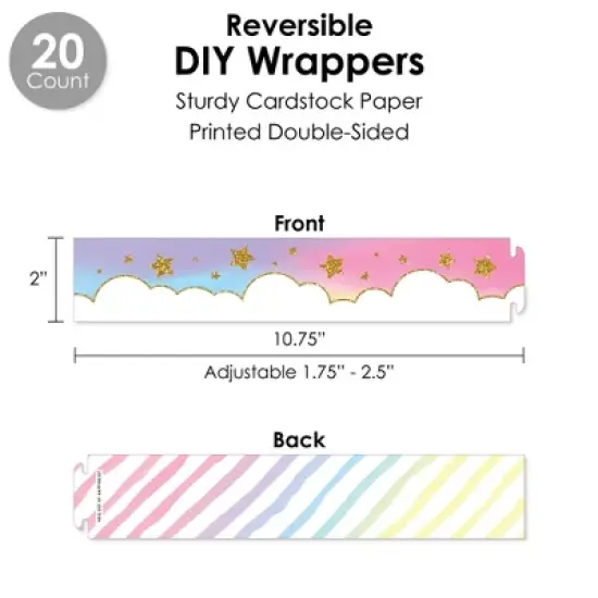 Big Dot of Happiness Rainbow Unicorn - Magical Unicorn Baby Shower or Birthday Party Favors and Cupcake Kit - Fabulous Favor Party Pack - 100 Pieces image {2}