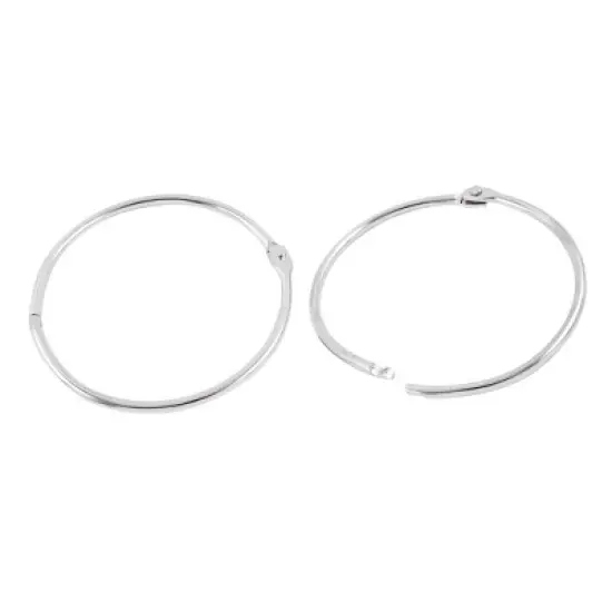 Unique Bargains Metal Binder Hinge Snap Loose Leaf Ring for Book Office 3 Pcs 3" Diameter image {2}
