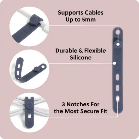 U Brands 6ct Silicone Cord Bands image {5}