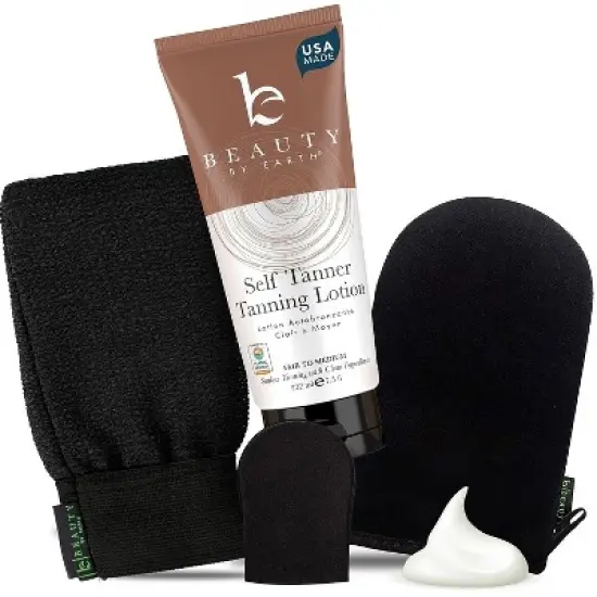 Beauty by Earth Self Tanner Lotion and Self Tanning Mitt image {12}