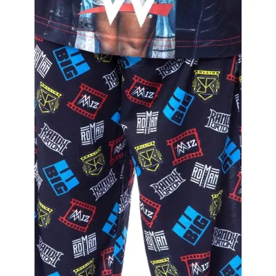 WWE Boys' Wrestling Randy Orton Roman Reigns Raglan Sleep Pajama Set Black image {2}