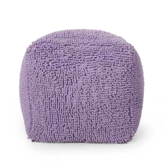 Moloney Modern Microfiber Chenille Cube Pouf - Christopher Knight Home image {6}