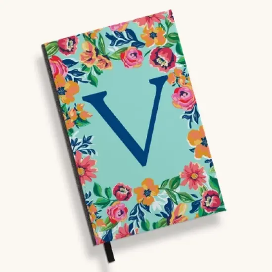 Personalization Mall Flowery Initial Journal, Blue Aqua image {25}