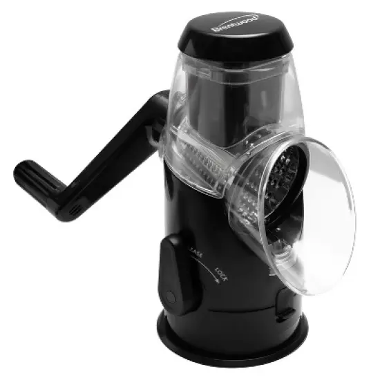 Brentwood Rotary Grater with Handle and Stainless Steel Drum Blades, Black image {8}