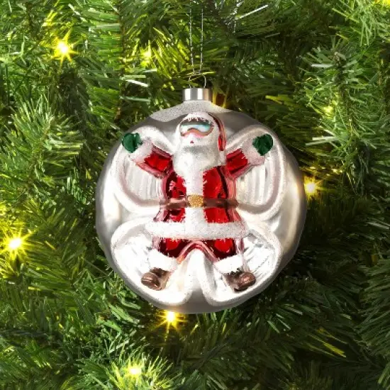 Christmas Glass Santa in Snow Ornament - Wondershop&trade; image {1}