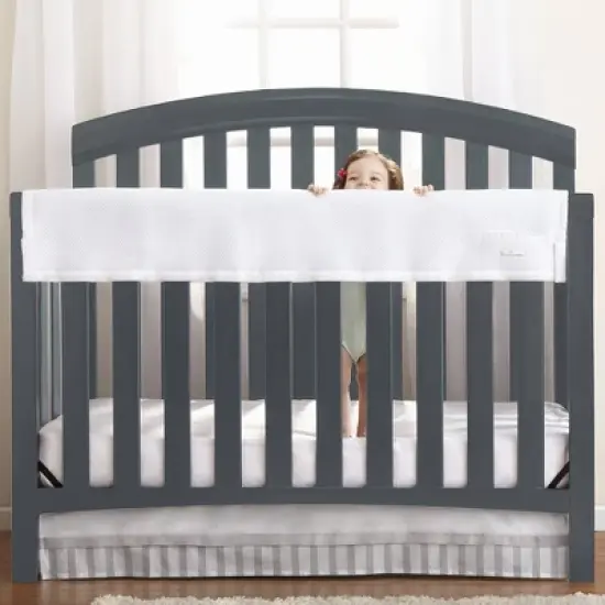 BreathableBaby Classic Breathable Mesh RailGuard Crib Rail Cover - Long Side image {6}