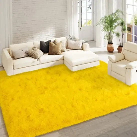 LOVEVOOK Area Rugs for Living Room Bedroom, Fluffy Shag Rugs, Modern Indoor Floor Carpet for Home Decor Aesthetic 4x6 Feet image {13}