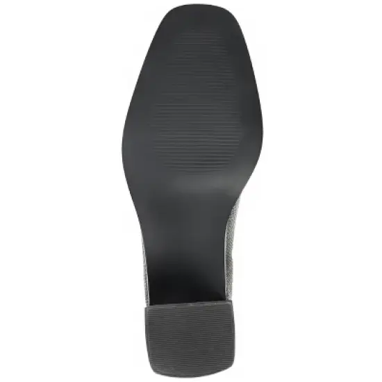 Journee Signature Womens Genuine Leather Stylla Square Toe Stacked Ankle Booties image {4}