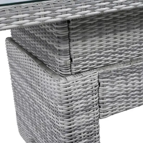 5-Piece Outdoor Rattan Furniture Set Patio Conversation Set with Recliners, Adjustable Table & Ottomans-- Frevyn image {13}