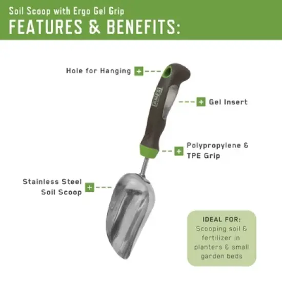 2-Piece Garden Tool Set - Hand Trowel and Hand Scoop - Ames image {2}