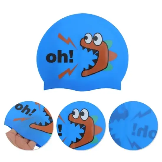 Unique Bargains Kid's Silicone Letter Swim Cap 1 Pc image {2}