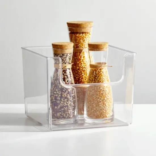 mDesign Kitchen Plastic Storage Organizer Bin with Open Front - 6 Pack - Clear image {5}