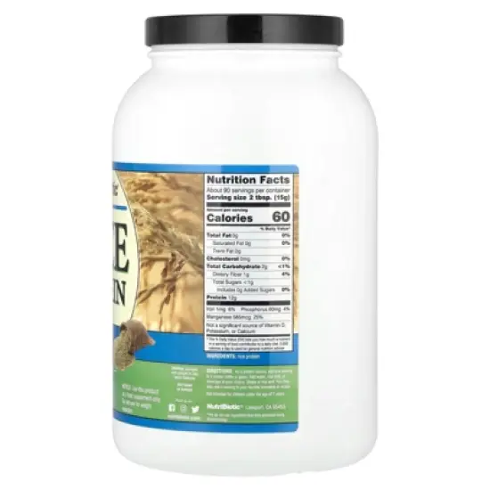 NutriBiotic Rice Protein Powder, Plain, 3 lb (1.36 kg) image {1}