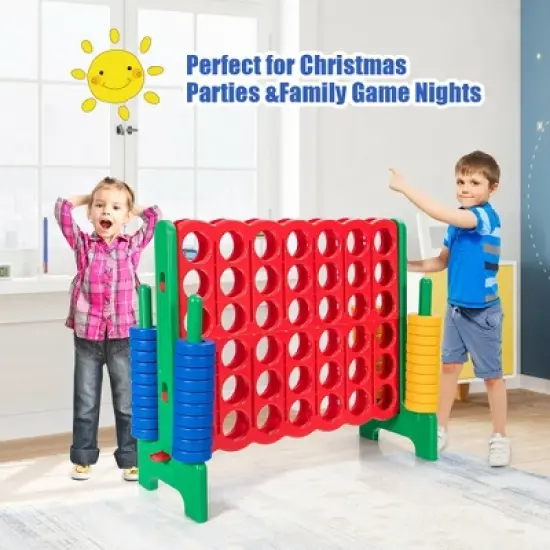 Costway Jumbo 4-to-Score 4 in A Row Giant Game Set for Family Red+Green image {3}