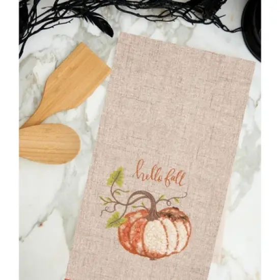C&F Home 18" x 27" Harvest Time Pumpkin Fall Embellished Flour Sack Kitchen Towel image {4}