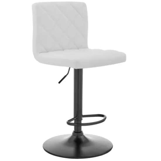 Duval Adjustable Barstool with Faux Leather and Metal Finish - Armen Living image {9}