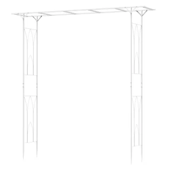 Artloge 82" Tall Heavy Duty Metal Wedding Arch Stand Garden Arbor Trellis Archway Plant Vine Gate for Climbing Plants Outdoor Ceremony Decor image {5}