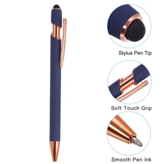 Unique Bargains Metal 2 in 1 Black Ink Medium Point Ballpoint Pen 6 Pcs image {3}