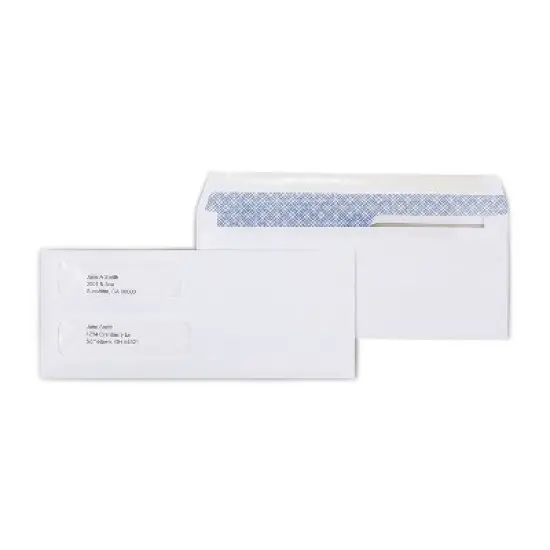 MyOfficeInnovations Lsr Check Size Double-Window Security-Tint Gummed Envelopes 1 000/BX 381898 image {3}