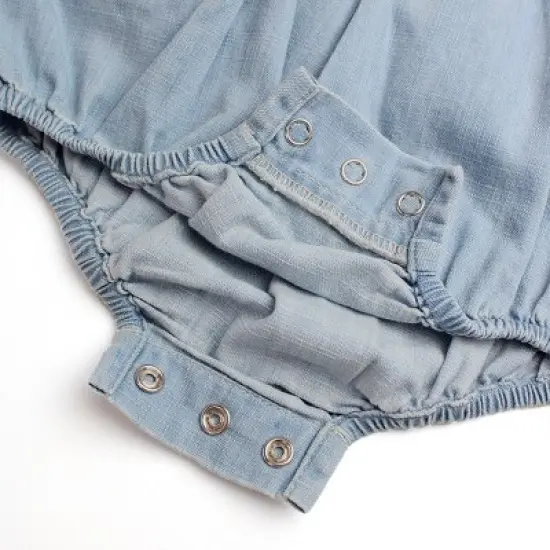 RuffleButts Baby Girls Long Sleeve Flutter Bubble Romper image {5}