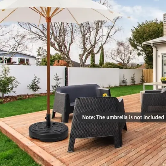 Costway 22'' Patio Fillable Round Umbrella Base Stand Water/Sand Fit Pole 1.5'' & 1.9'' image {3}
