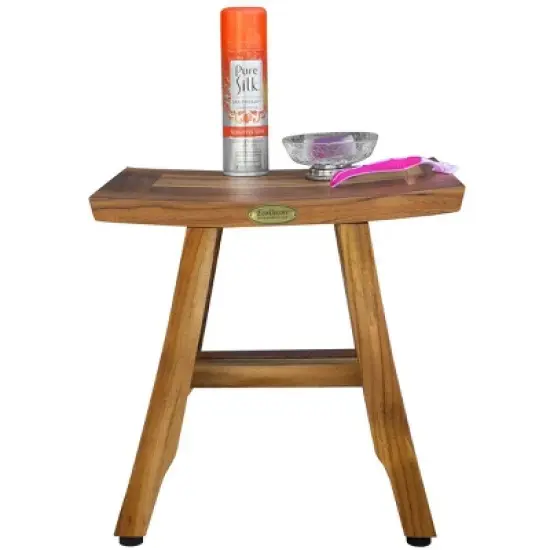 EcoDecors&reg; Satori&reg; 14" Teak Wood Shower Bench in EarthyTeak Finish image {5}