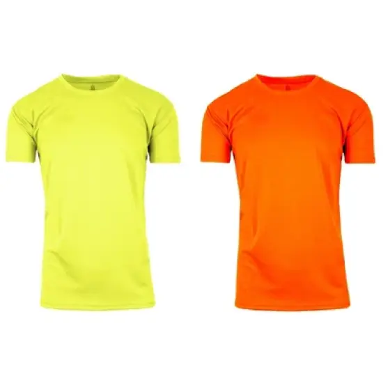 Galaxy By Harvic  High Visibility Short  Sleeve Moisture-Wicking Quick Dry Performance Crew Neck Tee  -2 Pack image {2}