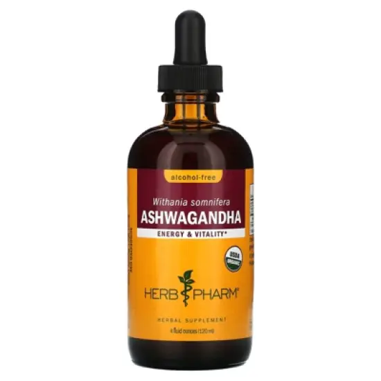 Herb Pharm Certified Organic Ashwagandha Extract Drops for Traditional Support for Energy and Vitality, Alcohol-Free Glycerite, 4 Oz image {4}