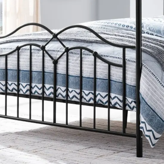 Queen Earhart Traditional Iron Canopy Bed - Christopher Knight Home image {3}