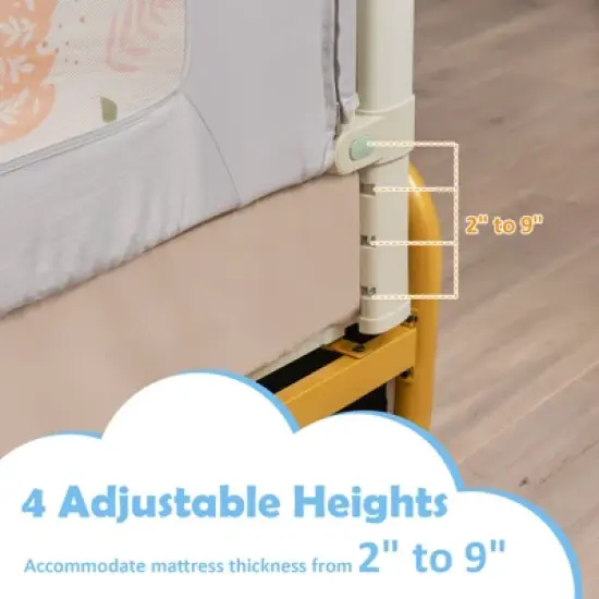 Infans 70" Bed Rail for Toddlers Infants Foldable Safety Bed Guardrail with Double Lock image {3}