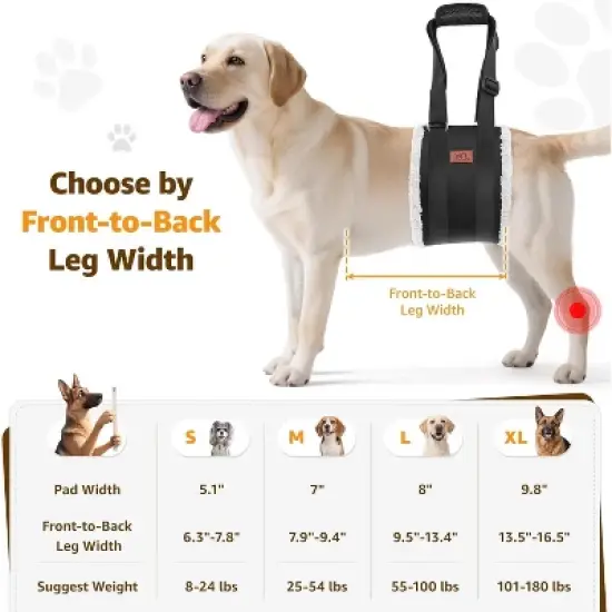 Adjustable Lift Harness for Large Dogs &ndash; Soft Hind Leg Support Sling for Dogs Weighing 55-100 lbs image {2}