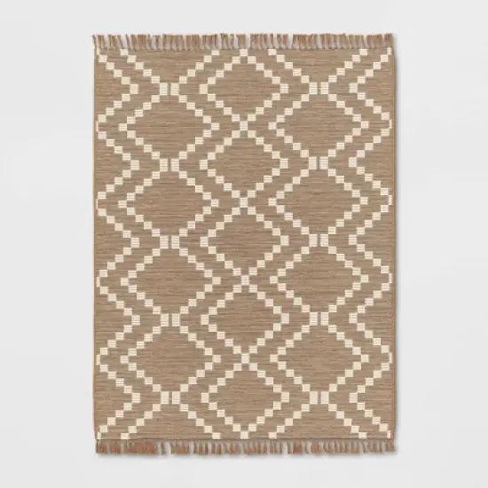 Check Diamonds Outdoor Rug Tan - Threshold&trade; image {4}