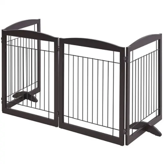Yaheetech 31.5&Prime; Height Pet Gate with Wood and Wire for Doorway image {7}