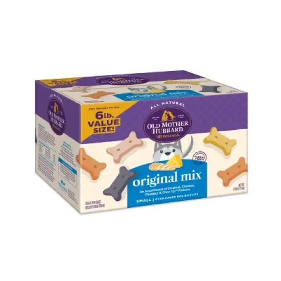 Old Mother Hubbard by Wellness Classic Crunchy Original Assortment Biscuits Small Oven Baked with Carrot, Apple, Cheese and Chicken Flavor Dog Treats image {8}