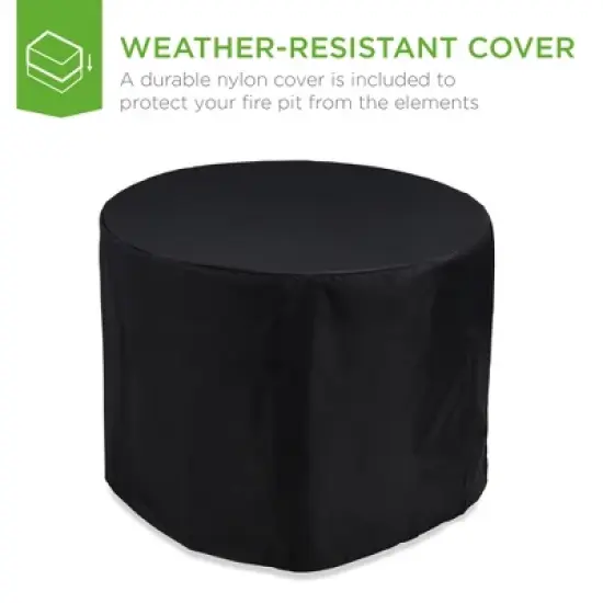 Best Choice Products 32in Round Fire Pit Table, 50,000 BTU Outdoor Wicker Patio Firepit w/ Cover, Tank Holder image {5}