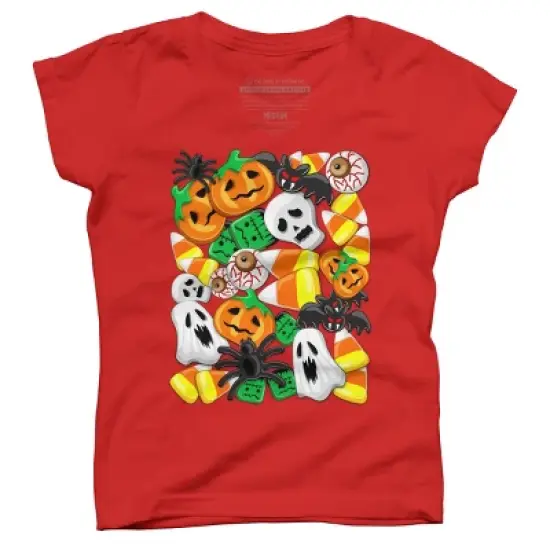 Girl's Design By Humans Halloween Spooky Candies Party By BluedarkArt T-Shirt image {7}