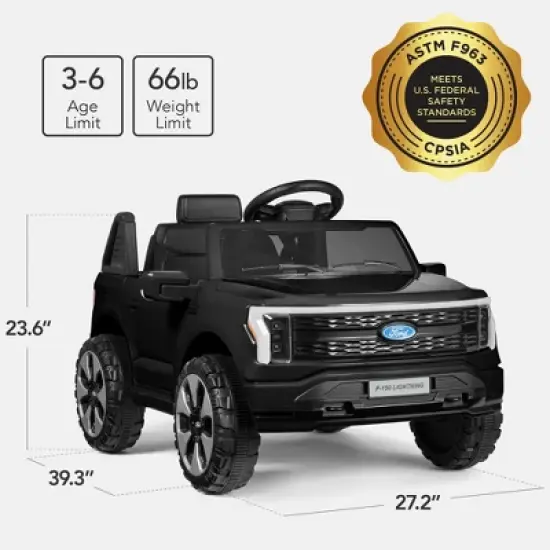 Best Choice Products Kids 12V Ride On Car Officially Licensed Ford Lightning Truck w/ Remote, LED Lights image {1}