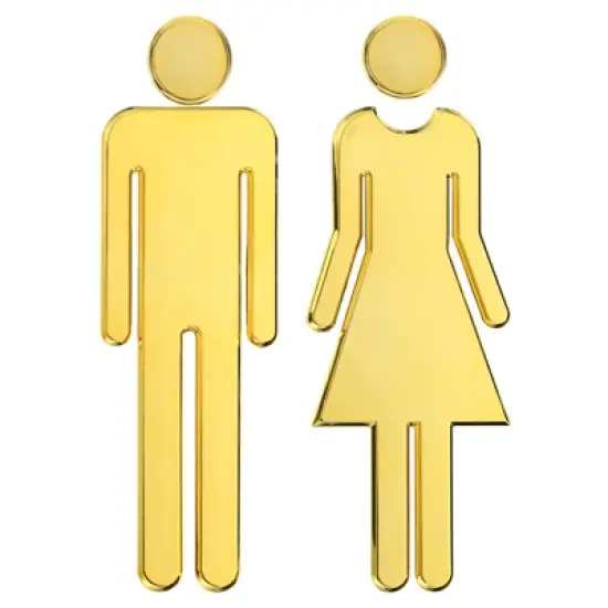 Unique Bargains Self-Adhesive Office Business Men Women Restroom Sign 1 Pair image {6}