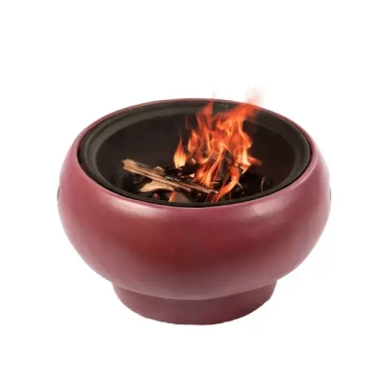 22" Round Concrete Wood Burning Fire Pit - Teamson Home image {5}