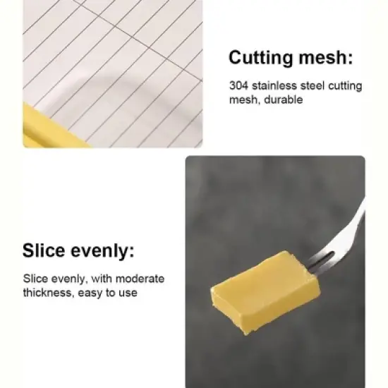 Acekool Rectangular Butter Dish with Slicer, Airtight Butter Cutter Box, Easy Slice Butter Container for Kitchen Baking image {4}