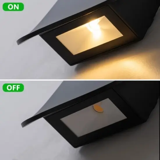 C Cattleya Modern Black Aluminum LED Outdoor Indoor Wall Lights (2-Pack) image {3}