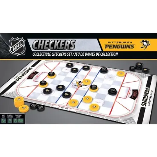 MasterPieces Officially licensed NHL Pittsburgh Penguins Checkers Board Game for Families and Kids ages 6 and Up image {1}