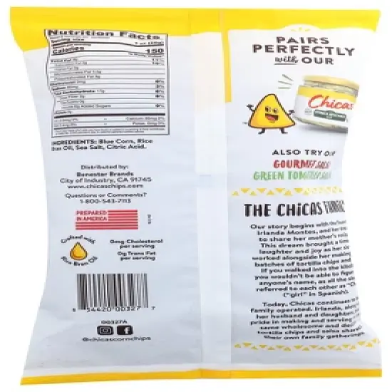 Chicas Blue Corn Tortilla Chips - Case of 9/7.5 oz image {2}