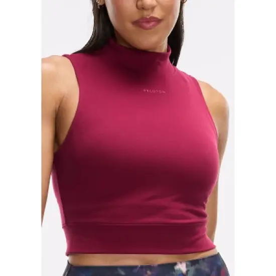 Peloton Women's Cadent Mock Neck Tank, Beet Red image {3}