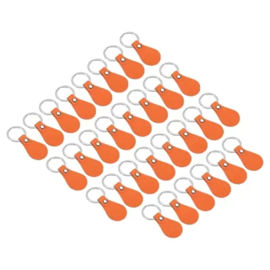 Unique Bargains PU Leather DIY Keychain Key Fob Kit with Key Rings 30 Pcs image {6}