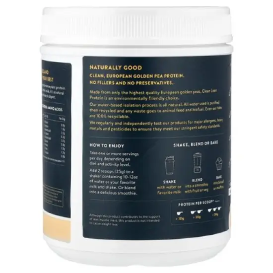 Nuzest Clean Lean Protein&trade;, Just Natural, 17.6 oz (500 g) image {2}