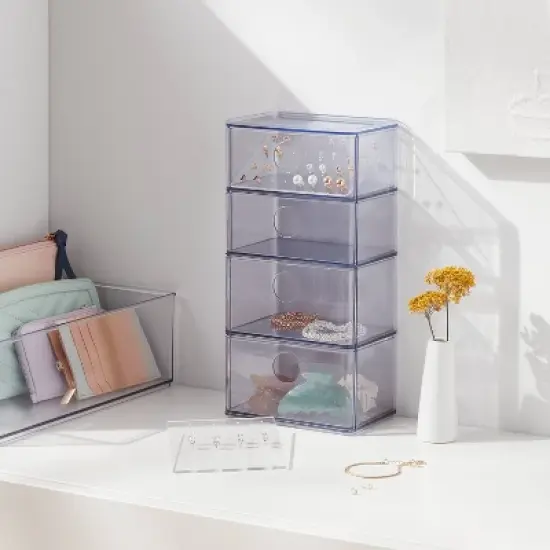 Acrylic Accessory Organizer with Drawer - Brightroom&trade;: Jewelry Storage, Clear Acrylic Drawers, 7-Piece Set image {1}