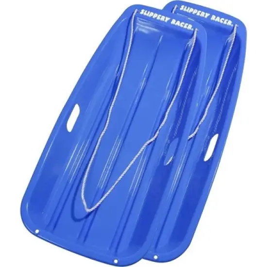 Slippery Racer Downhill Sprinter Flexible Kids Toddler Plastic Cold-Resistant Toboggan Snow Sled with Pull Rope and Handles -35 Inch- (2 Pack) image {9}